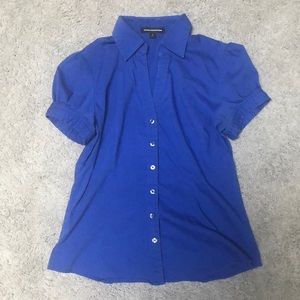 Blue short sleeved dress shirt